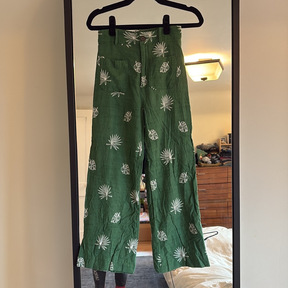 Zara Embroidered Palm Tree Culottes
